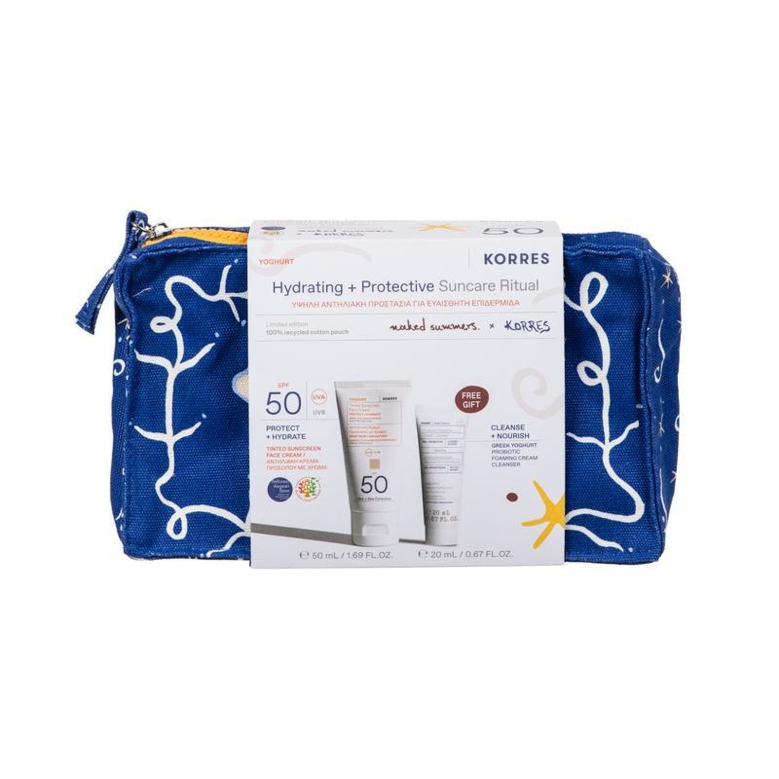 Korres Yoghurt SPF50 Tinted Set & Cleanser
