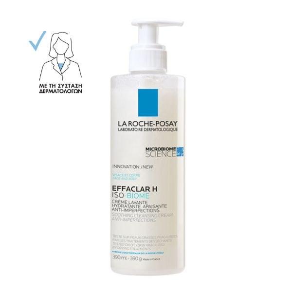 La Roche-Posay Effaclar H Iso-Biome Soothing Cleansing Cream Καταπραϋντική-Ενυδατική Κρέμα Καθαρισμού Πρόσωπο & Σώμα 390 ml