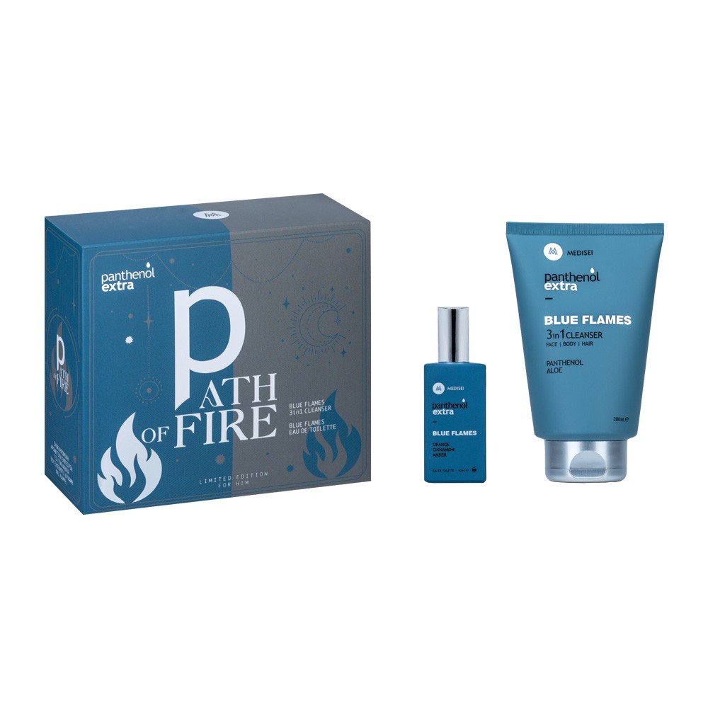 Panthenol Extra Promo — Path Of Fire Men Blue Flames: 3in1 Cleanser 200ml & Eau de Toilette 50ml Σετ