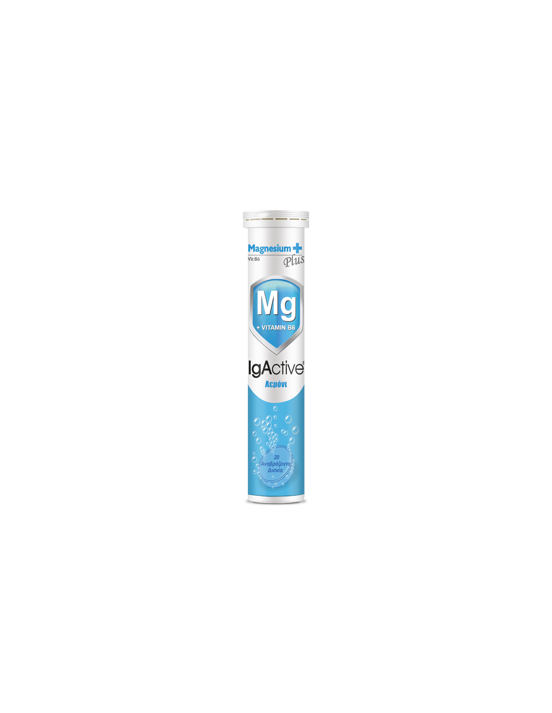 Novapharm IgActive Magnesium Plus + Vitamin B6 — γεύση λεμόνι, 20 αναβ. δισκία